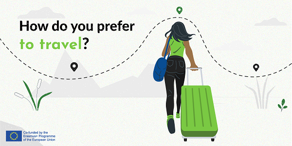 Illustration of someone with suitcase