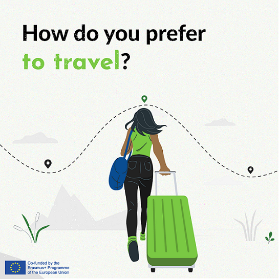 Illustration of someone with suitcase